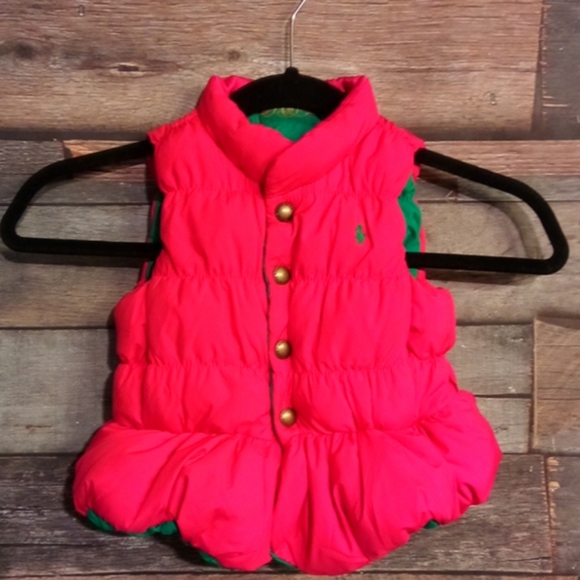 Polo Ralph Lauren Other - Ralph Lauren Baby Girl Reversible Puffer Vest